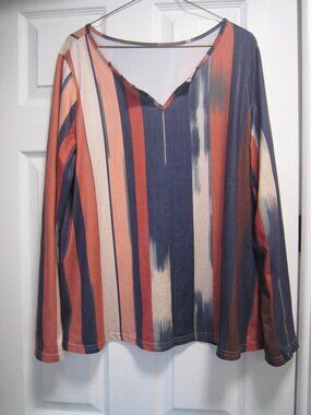 SHEIN Size L Orange and Blue Long Sleeve
